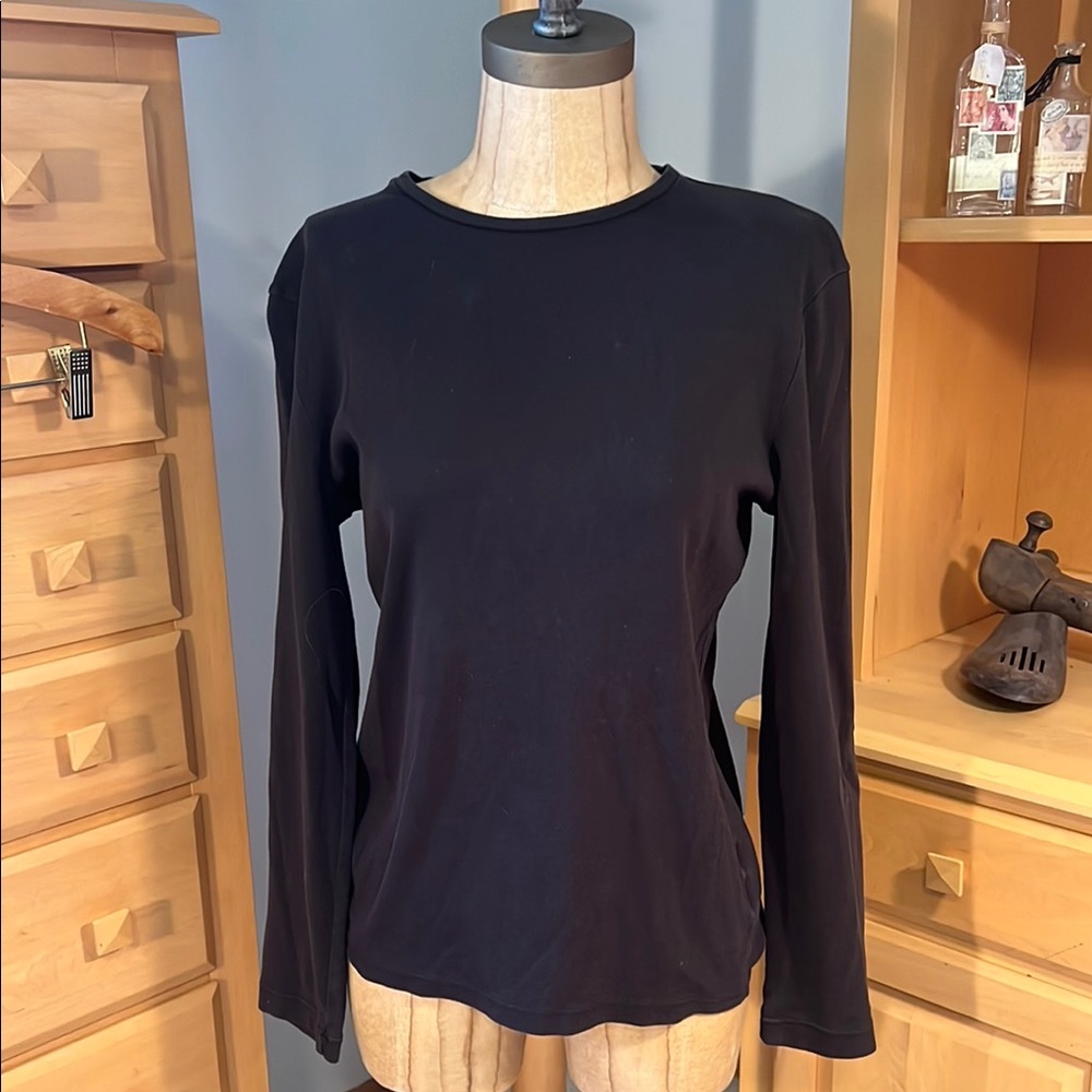 Jones New York Classic Black Long Sleeve Top size Medium